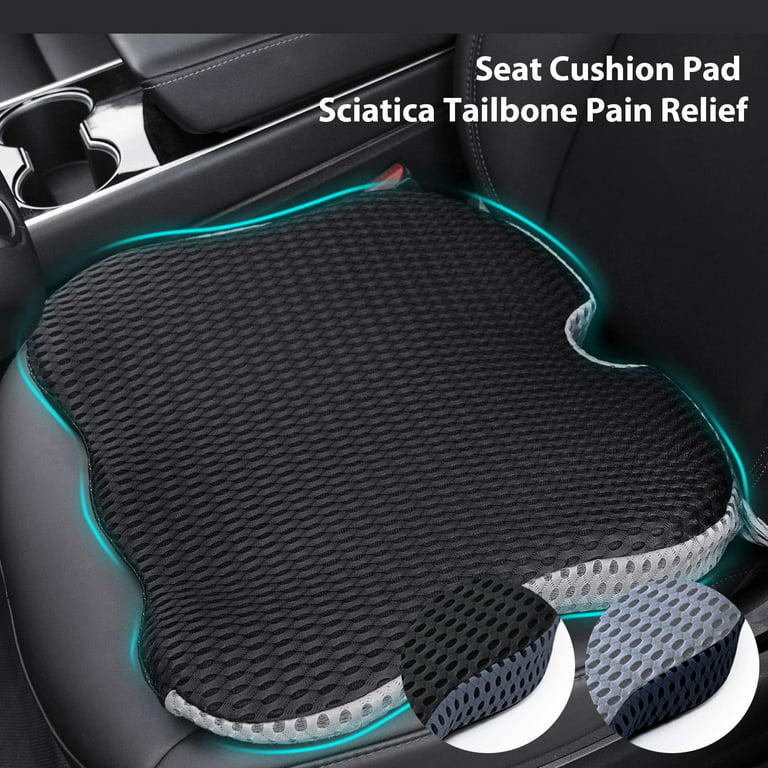 LARROUS Car Seat Cushion - Comfort Memory Foam Seat Cushion for Car Seat  Driver, Tailbone (Coccyx) Pain Relief, Car Seat Cushions for Driving (Black)