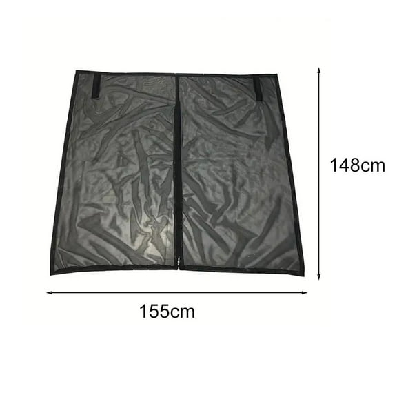 Car Tailgate Sunshade Mesh Curtain With Magnetic Adsorption, Retractable Trunk Ventilation Screen For Heat Insulation And Insect Protection, Fit For Most Vehicles, Black(M)