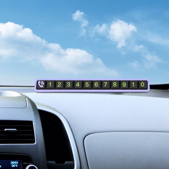 Car Temporary Parking Sign â Universal Phone Number Plate, Hidden Moving Auto Stop Card, Soft Gel Dashboard Display â Vehicle Interior Accessories & Decoration