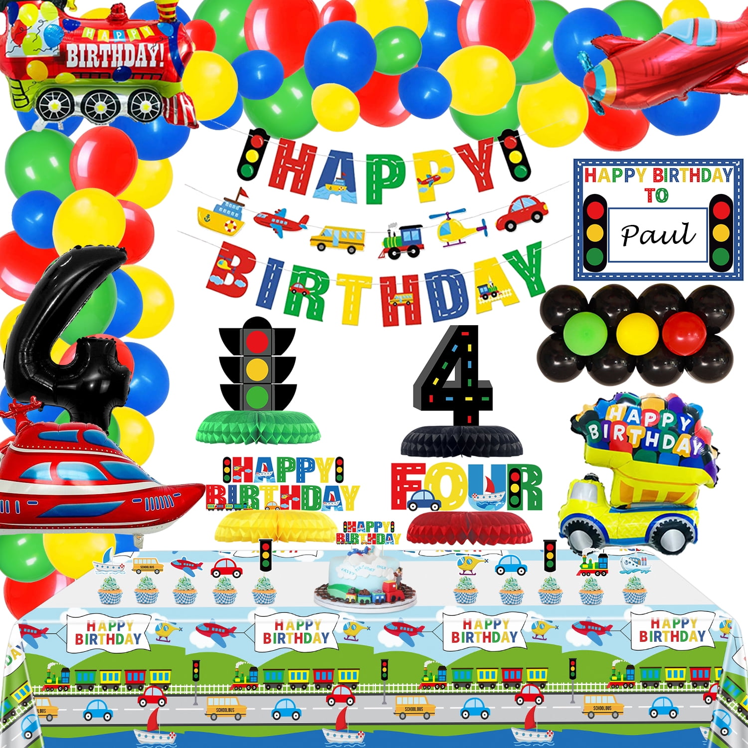 ETHORY 34-Piece Race Car Birthday Party Decorations Kit – Includes Banner, Balloons & Inserts For Boys