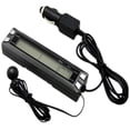 thumbnail image 1 of Car Thermometer with Interior/Exterior Temp & Battery Voltage Monitor – Ice Alert, Sound/Light Alarm, 2m Cigarette Lighter Plug, 1 of 10