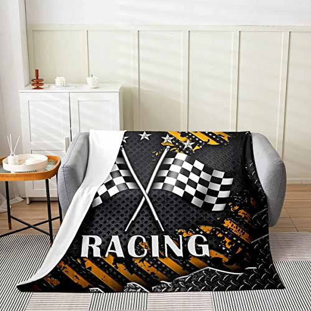 Car Throw Blanket Competiton Vehicle Extreme Sports Style Hippie Fleece