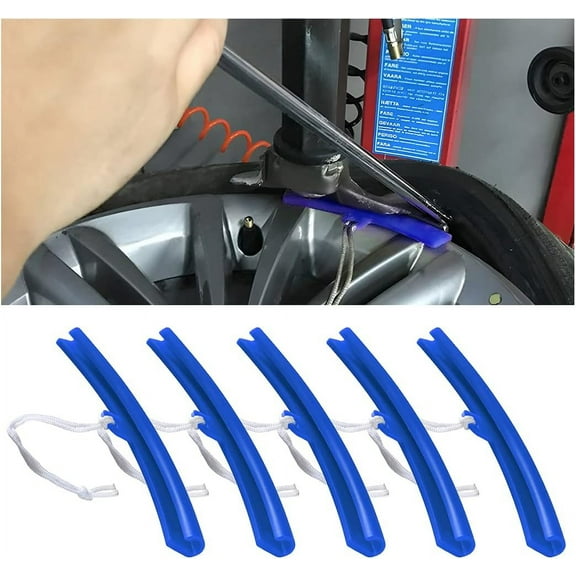 Car Tire Changing Rim Protector, 5 Pcs Wheel Changing Rim Savers, 15cm Auto Tire Changer Guard Edge Saver Tool, Fixing Tyre Rim Protective Cover, Car Accessories for Motorcycle, SUV (Blue)