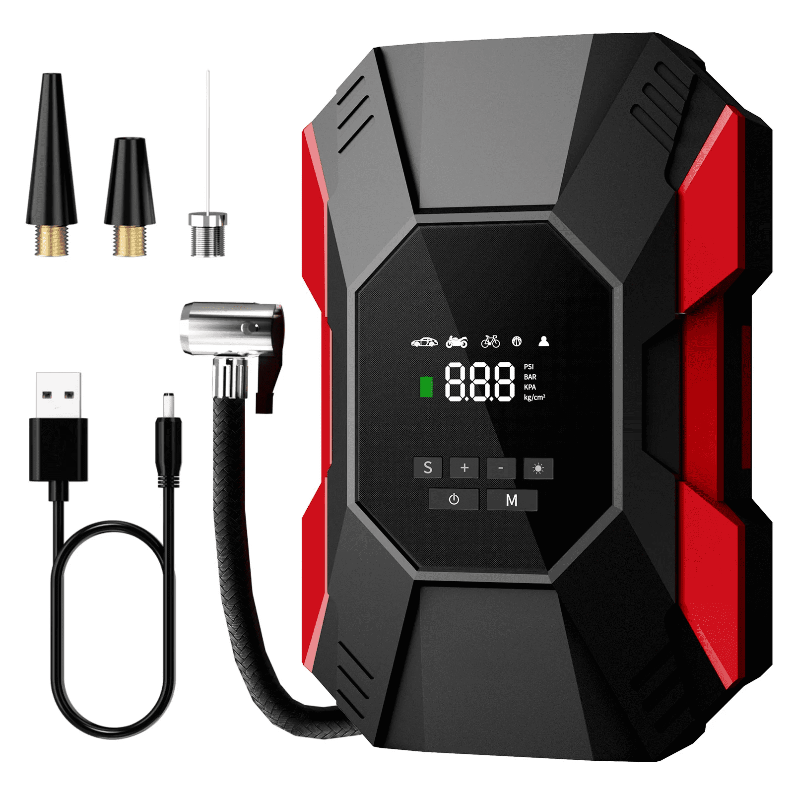 Car Tire Inflator Portable Air Compressor Cordless Rechargeable Powerful Pump
