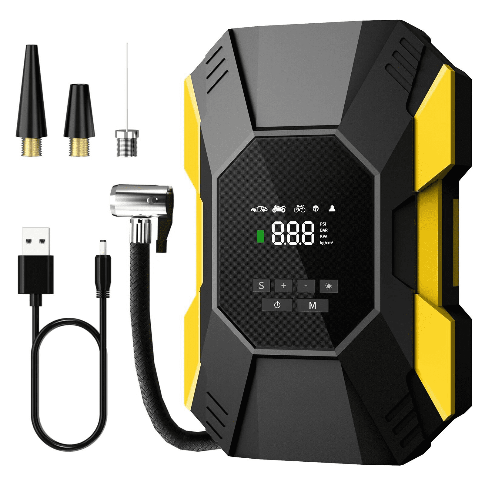 Car Tire Inflator Portable Air Compressor Cordless Rechargeable Powerful Pump