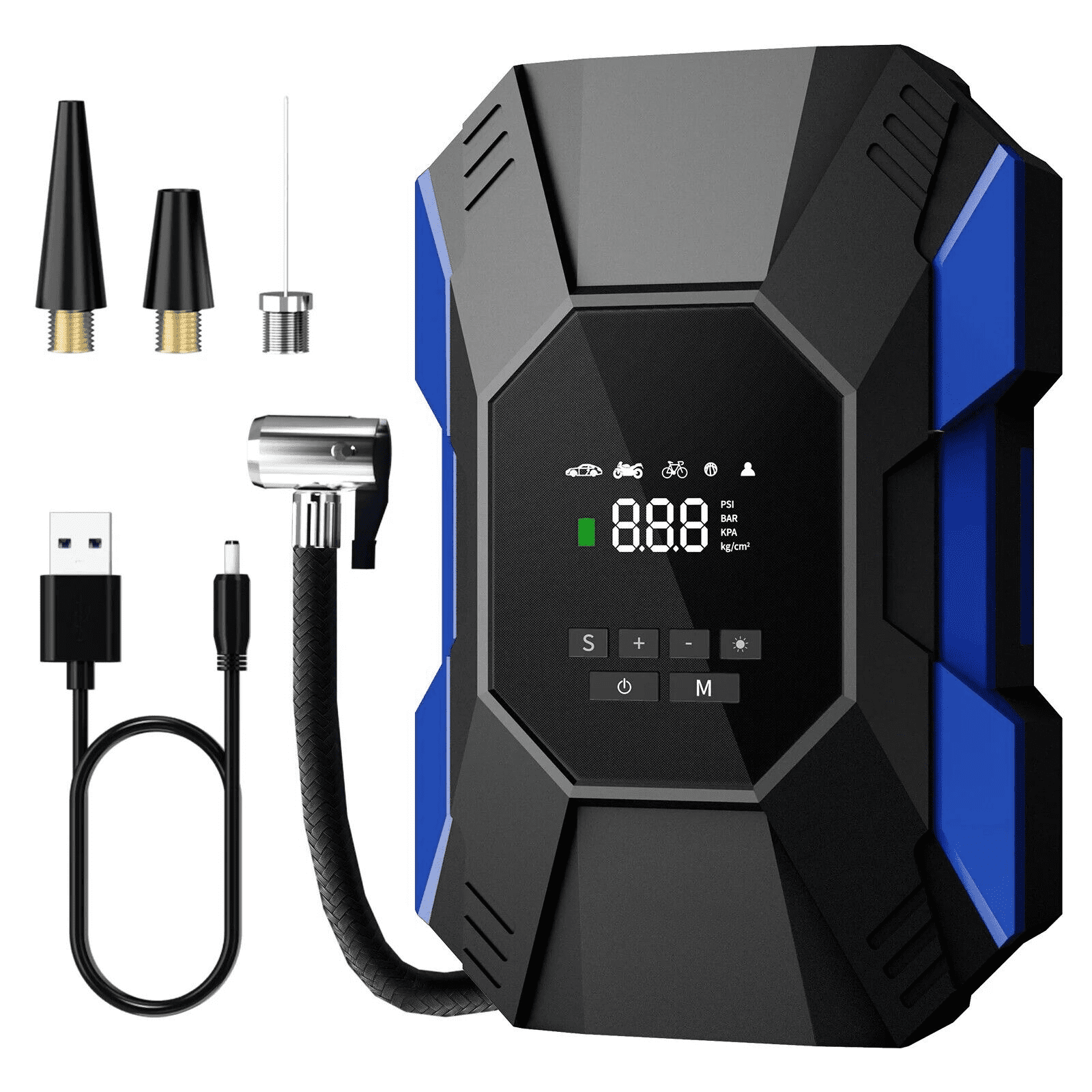 Car Tire Inflator Portable Air Compressor Cordless Rechargeable Powerful Pump