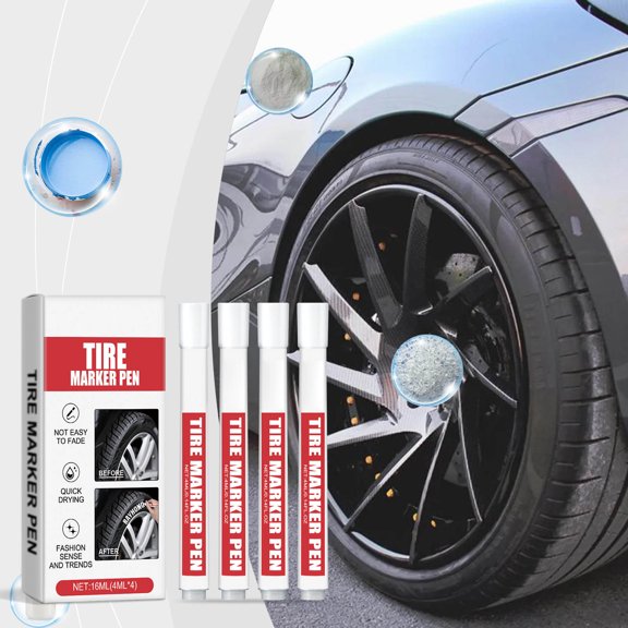 Car Tire Paint Pens, Multi-Color Oil-Based Markers, Scratch Repair, Long-Lasting, Easy to Operate, High Restoration, Includes Clear Paint Pen, Suitable for Minor Scratches