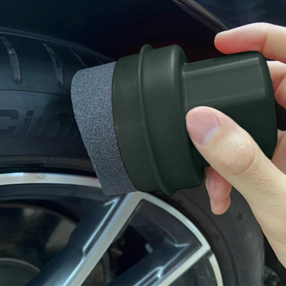 Car Tire Polishing and Oiling Sponge Brush, High-Density Handheld Tire Waxing Tool, Curved Design for Uniform Application, Efficient Cleaning and Tire Maintenance Tool