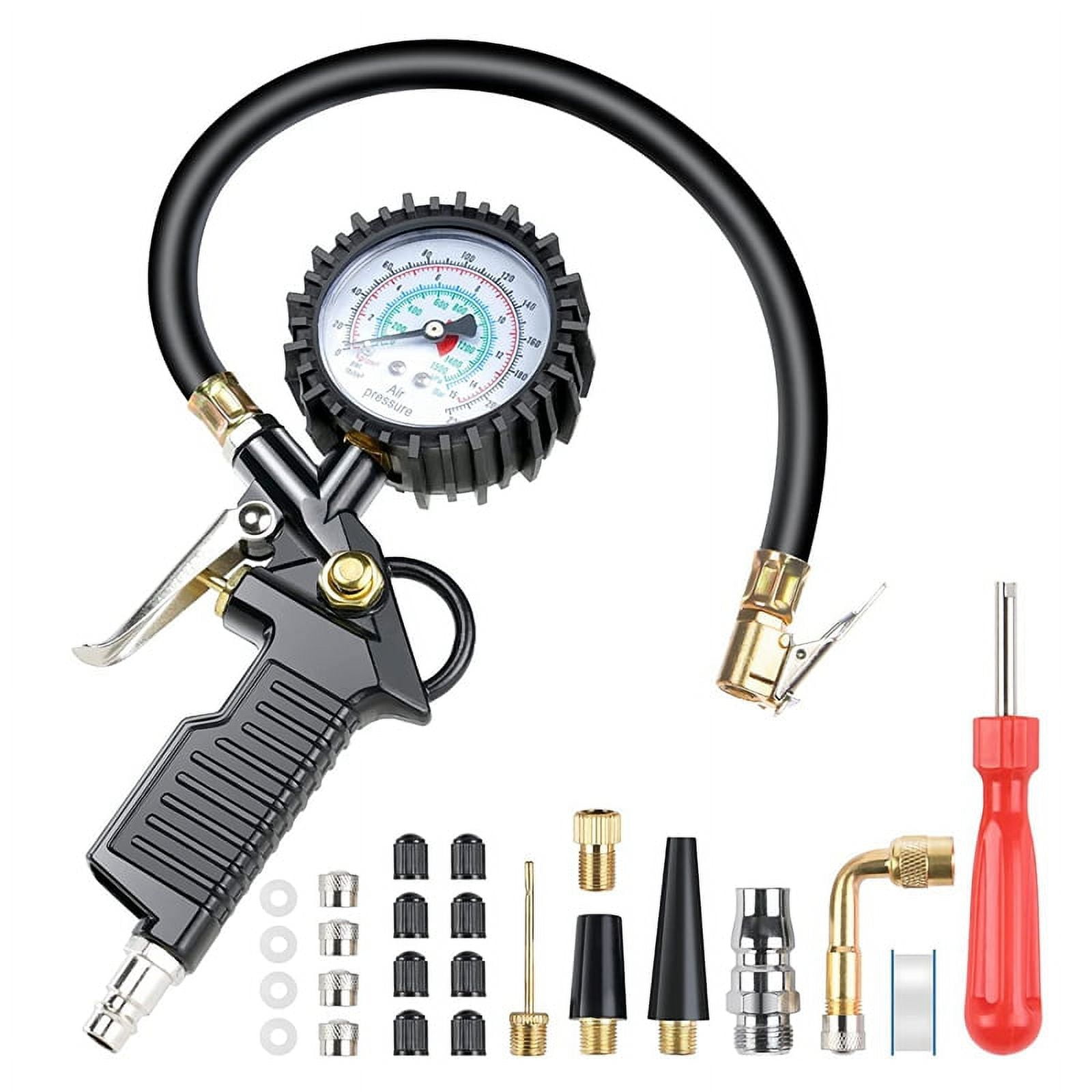 Car Tire Pressure Gauge 220, Inflator with Valve Tool, Air Compressor ...