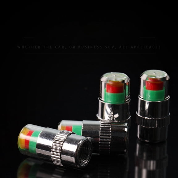 4pc Car Tire Pressure Indicator Tire Pressure Gauge Indicator Alert Monitoring Cap External Detection