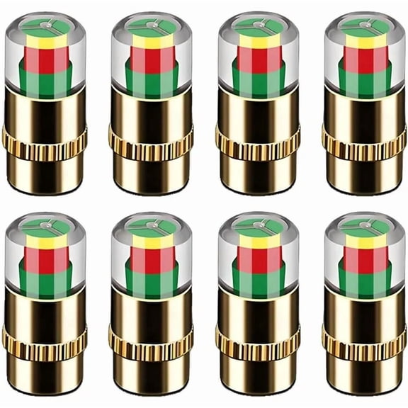 2026 New Universal Tire Pressure Monitoring Valve Stem Caps, 3-Color Pressure Sensor Indicator for Cars, Trucks, SUVs Easy-to-Use Valve Stem Covers with Built-In Sensor(8Pcs)
