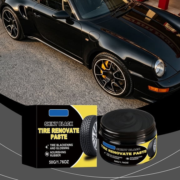 Car Tire Retreading Paste Tire Maintenance and Wheel Hub Cleaning Paste Brightening and Refurbishing Care Cream for Tire Sidewall and Black Plastic Parts Protection Water-Resistant Formula