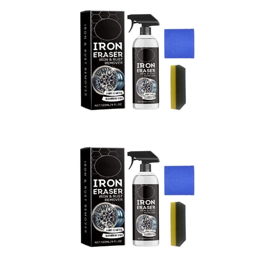 Car Tire Rust Remover Cleaner 120ml, Iron Deposit Stain Remover For Wheel Hub, Spray Bottle Formula For Metal Surface, Vehicle Appearance Restoration Kit