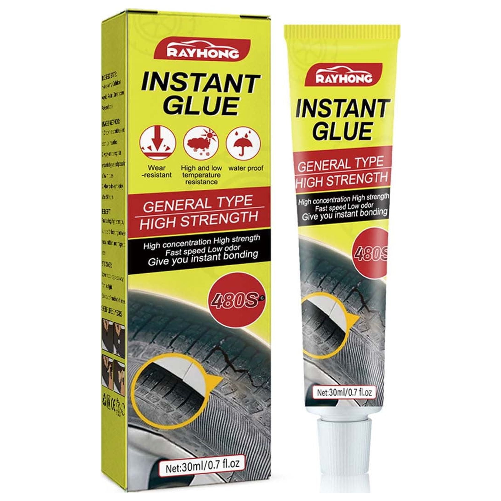  Tire Repair Glue,30ml Tire Repair Glue Liquid Strong Glues,  Rubber Strong Adhesive Bonding for Sidewall Puncture Instant Super Glue for  Off-Road Car Motorcycle Truck Tractor : Home & Kitchen