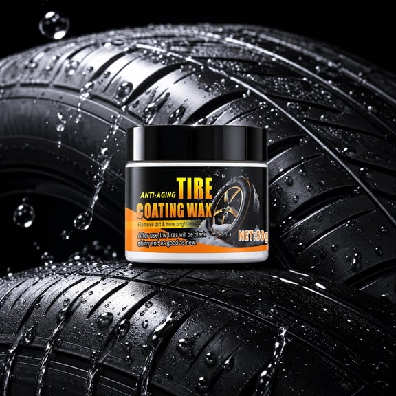 Car Tire Shine Coating Wax 50g, Rubber Sidewall Aging Resistant Maintenance Paste, Tire Restoration and Protection for Faded Dry Tires