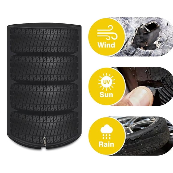 Car Tire Storage Cover Set Waterproof Dustproof Cloth Protector, 4 Wheel Winter Tire Bags For Garage Storage And Seasonal Tire Organization Use