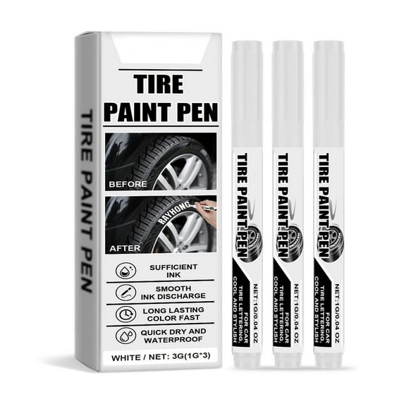 Car Tire Touch-Up Paint Pens – Multi-Color Long-Lasting DIY Markers for Scratch Repair, High-Gloss Finish, Easy Application, Ideal for Vehicle Restoration and Maintenance