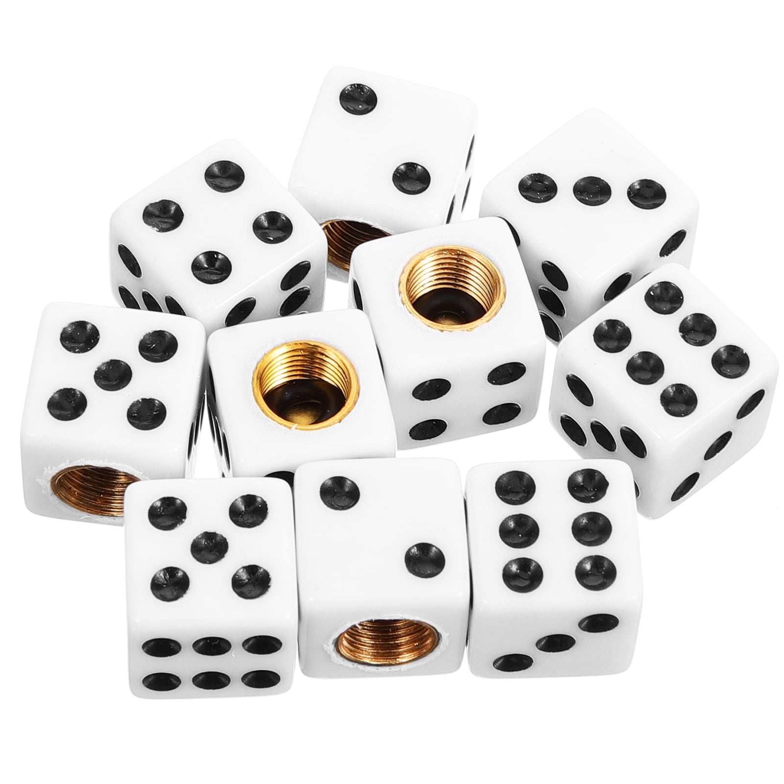 Car Tire Valve Cap Acrylic Transparent Dice Cover Dust 10pcs (Red) Bike