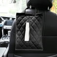 thumbnail image 1 of Car Tissue Box Holder | Leather Car Seat Back Organizer | Diamond Pattern, Hanging Type Tissue Dispenser, Universal Fit, Durable Polyurethane | Multicolor | 13.5 x 7.2 in, 1 of 7