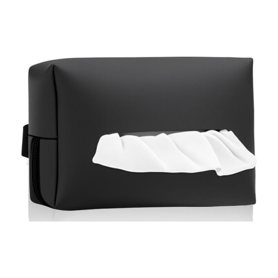 Car Tissue Box Seat Back Holder with PU Leather Cover, Breathable Elastic Material, Tissue Pack Organizer for Vehicle Interior and Office