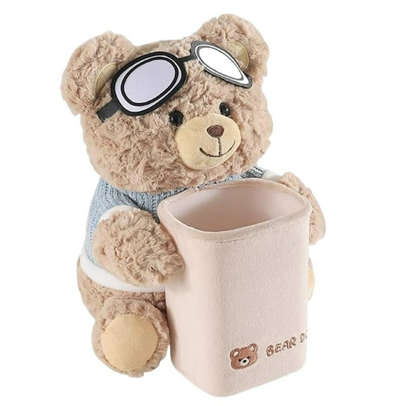 Car Tissue Holder, 2in1 Cute Plush Bear Tissue Holder And Trash Can, Car Interior Paper Storage Container And Small Garbage Can, Decorative Paper Holders for Home, Car Decorations