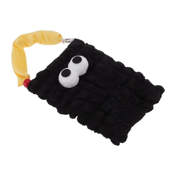 Car Tissue Holder Car Tissue Box Organizer Checkered Polyester Fiber 26x18x3cm Black Yellow 1 Pcs