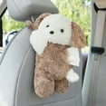 thumbnail image 1 of Car Tissue Holder | Hanging Plush Polyester Tissue Box Cover for Headrest | No Tools Snap Installation | Cute Car Accessories Home Bathroom Gift for Women, 1 of 6