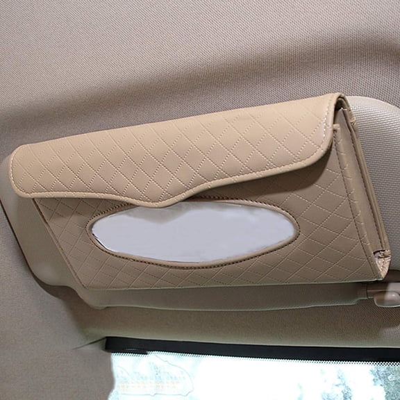 Car Tissue Holder - Sun Visor Napkin Holder, PU Leather Backseat Tissue Case for Truck (Black)