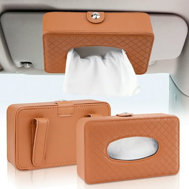 Car Tissue Holder, Tissues Box Cover for Car, Premium PU Leather Backseat Tissue Holder Masks Dispenser, Car Accessories (Black)