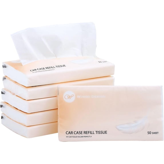 Car Tissue Refills 300 Sheets Facial Tissues Refills for Car Visor Tissue Holder, Travel Tissue Tubes Box Container Perfect Fit for Car Cup Holder
