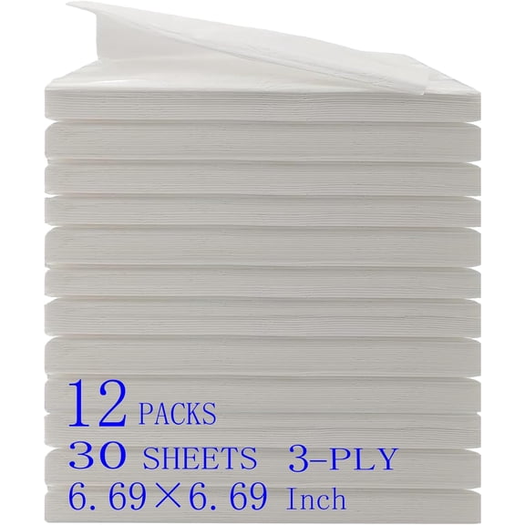 Car Tissue Refills, Facial Tissues for Car Sun Visor, Napkin Refills for Auto Visor Tissue Holder, Ultra Soft Facial Tissue, 3-Ply, 30 Sheets Each Pack, 360 Sheets tissues refillable - 12 Packs