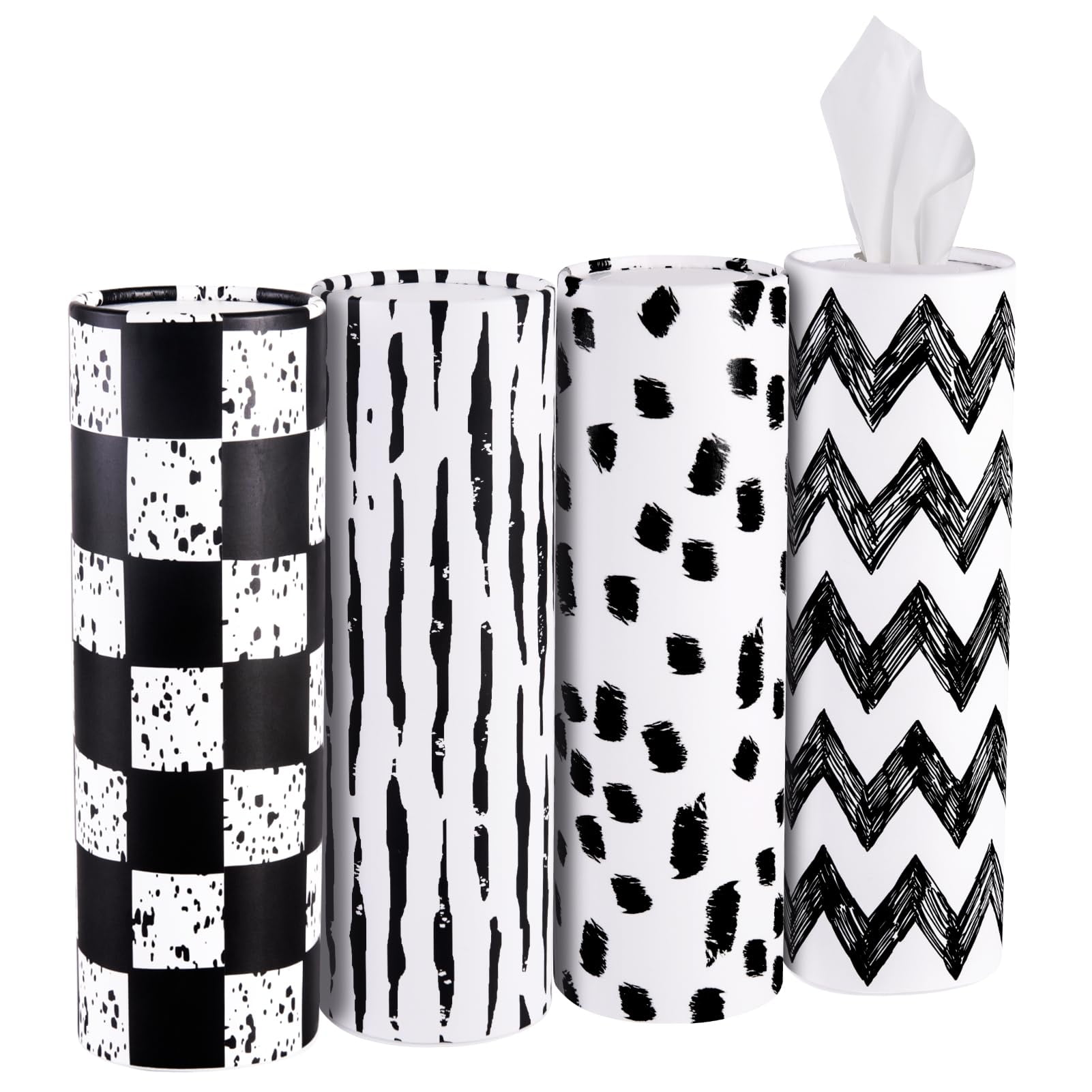 TURSTIN 12-Pack Christmas Car Tissue Boxes - 6 Festive Designs, Round Cylinder For Cup Holders, Includes 3-Ply Tissues