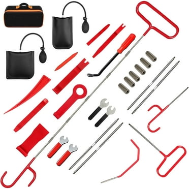 Car Tool Kit, 27 Pcs Emergency Car Tools Window Door Open Unlock, 59 inches Pull Hook J-Hook