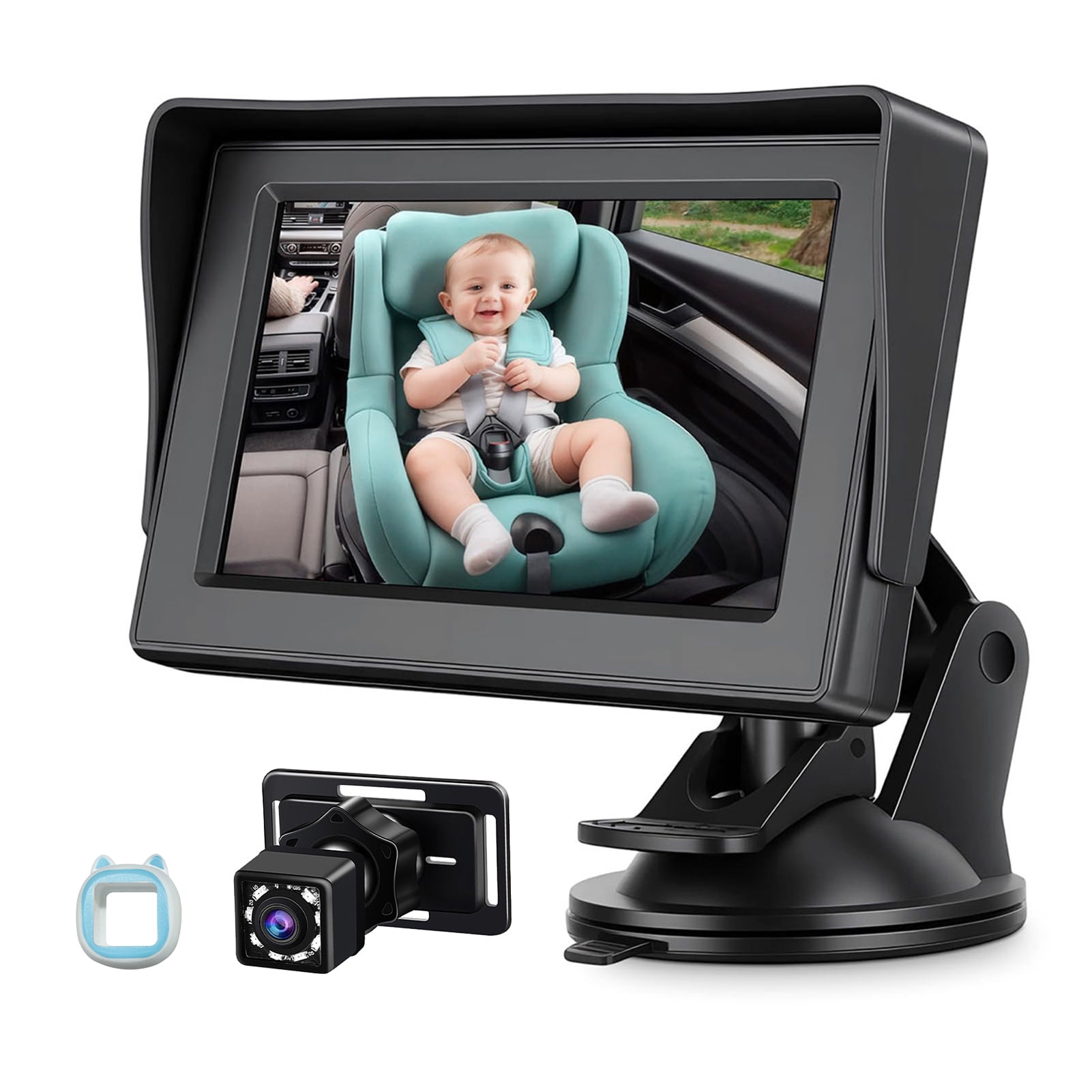 Car Tools Baby Baby Car Camera, 4.3" Baby Monitor with Night Vision, 150° Wide Viewing Angle, 360° Rotation Rear Facing Seat Mirror for Infants Kids Toddlers