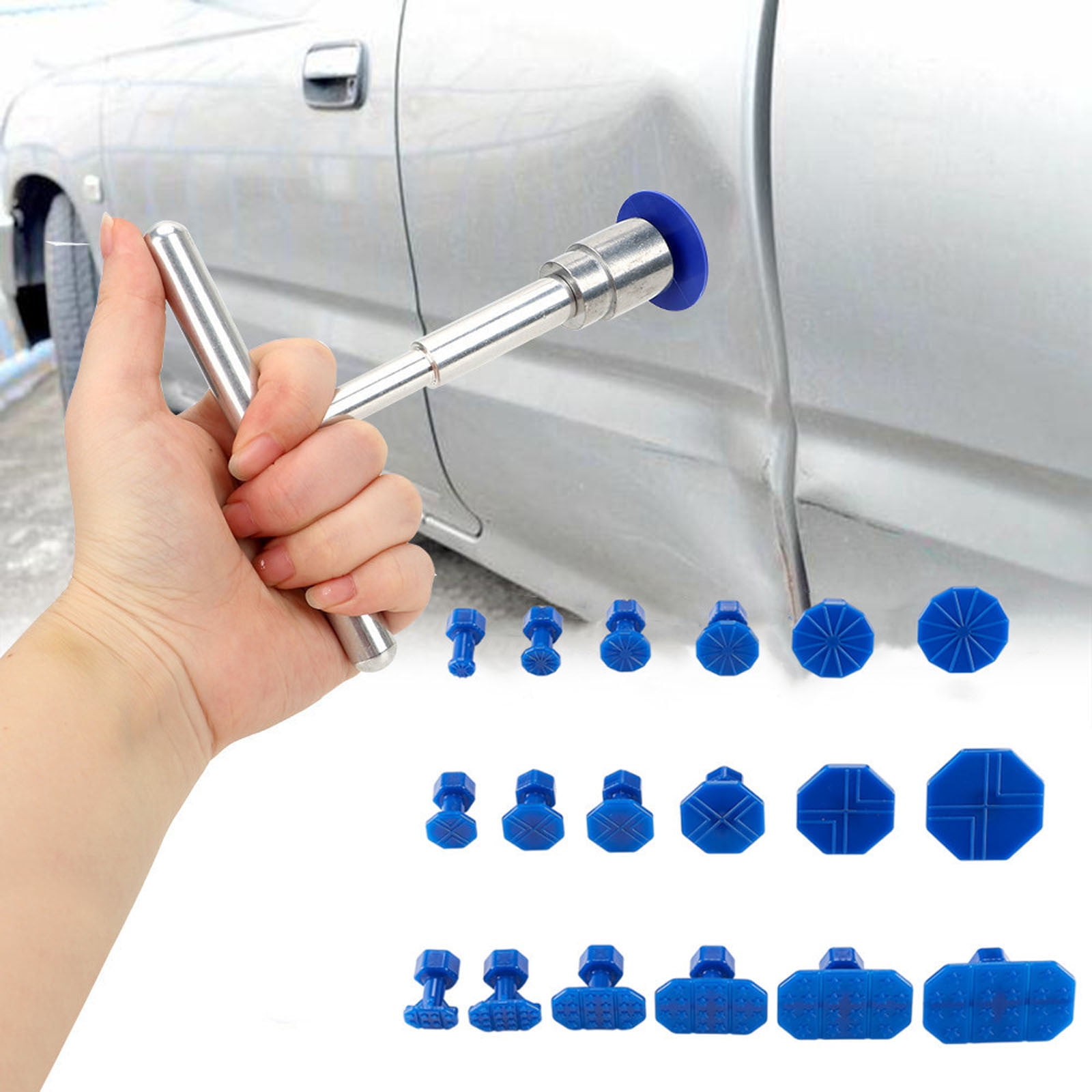Car Tools,Getting Dent out of Car,19PCS Appliance Dent Puller Kit,Pulling Small Dents out of Car,Dent Popper Kit for Car,Car Dent Puller Kit,Garage Door Dent Puller,Cold Glue Dent Puller Kit