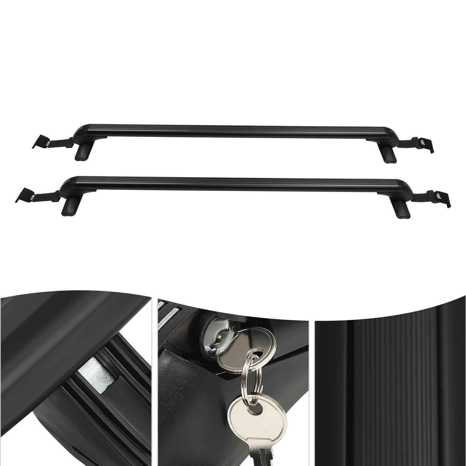 Car Top Roof Rack Cross Bar 41.34" Luggage Carrier Aluminum Material Max Load 165.34lbs for 4Door/ 5Door Car