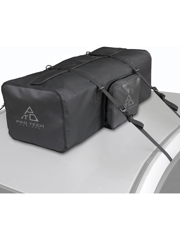 120 Liter Car Top Waterproof Duffle Bag Black Attaches with or without Roof Rack