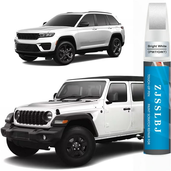 Car Touch Up Paint(Bright White(PW7/GW7)) for Jeep, Car Paint Scratch Repair Kit, Quick & Easy Solution to Repair, 2 in 1 Scratch Remover Pen with Color-Matched