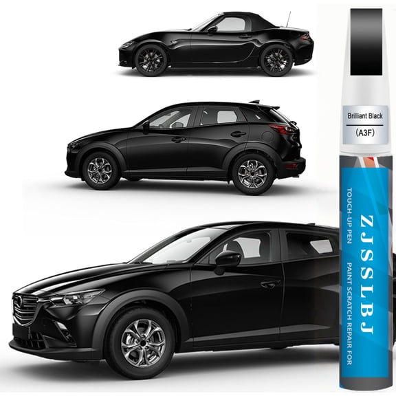 Car Touch up Paint(Brilliant Black A3F) Compatible with Mazda, Car Paint Pen Scratch Repair Two-In-One Touch Up Paint, Premium Car Scratch Remover for Deep Scratches