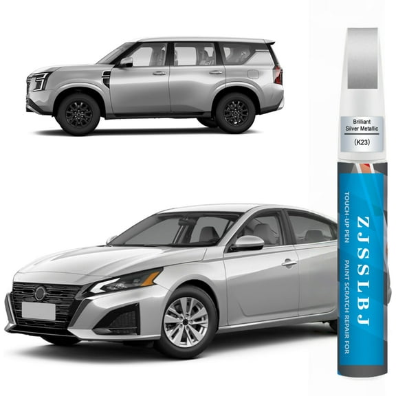 Car Touch Up Paint(Brilliant Silver Metallic(K23)) for Nissan, Car Paint Scratch Repair Kit, Quick & Easy Solution to Repair, 2 in 1 Scratch Remover Pen with 2PCS Disposable Micro Applicators