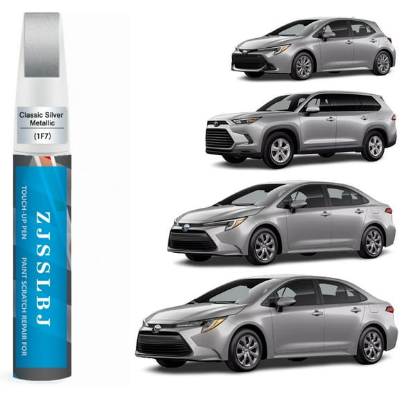 Car Touch Up Paint(Classic Silver Metallic(1F7(Include 2UF))) for Toyota, Car Paint Scratch Repair Kit, Quick & Easy Solution to Repair, 2 in 1 Scratch Remover Pen with Color-Matched