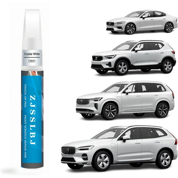 Car Touch Up Paint(Crystal White(707)) for Volvo, Car Paint Scratch Repair Kit, Quick & Easy Solution to Repair, 2 in 1 Scratch Remover Pen with 2PCS Disposable Micro Applicators