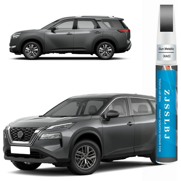 Car Touch Up Paint(Gun Metallic(KAD)) for Nissan, Car Paint Scratch Repair Kit, Quick & Easy Solution to Repair, 2 in 1 Scratch Remover Pen with 2PCS Disposable Micro Applicators