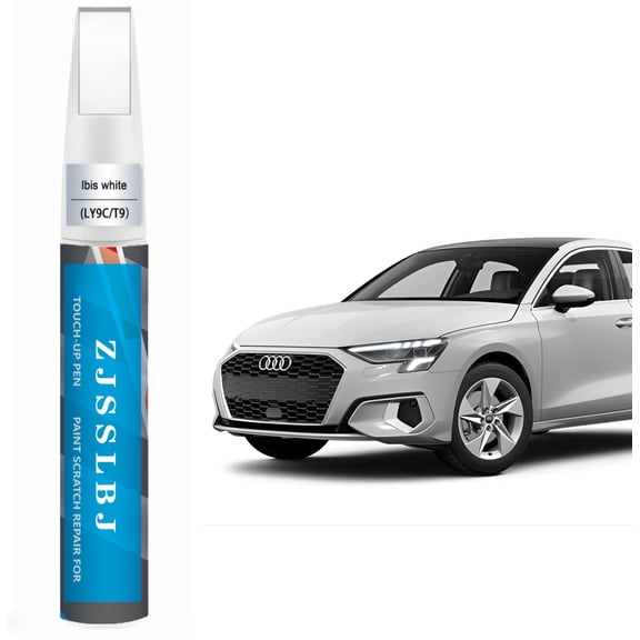 Car Touch Up Paint(Ibis White(LY9C/T9)) for Audi, Car Paint Scratch Repair Kit, Quick & Easy Solution to Repair, 2 in 1 Scratch Remover Pen with Color-Matched