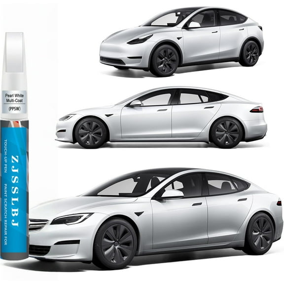 Car Touch up Paint(Pearl White Multi-Coat(PPSW)) Compatible with Tesla Model Y/3/X/S, Car Paint Pen Scratch Repair Two-In-One Touch Up Paint, Premium Car Scratch Remover for Deep Scratches
