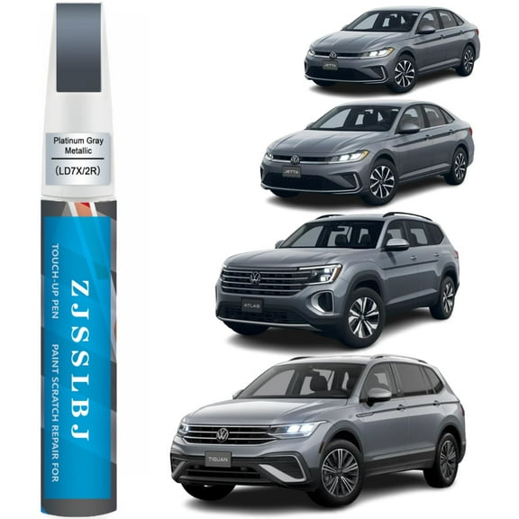 Car Touch Up Paint(Platinum Gray Metallic(LD7X/2R)) for Volkswagen, Car Paint Scratch Repair Kit, Quick & Easy Solution to Repair, 2 in 1 Scratch Remover Pen
