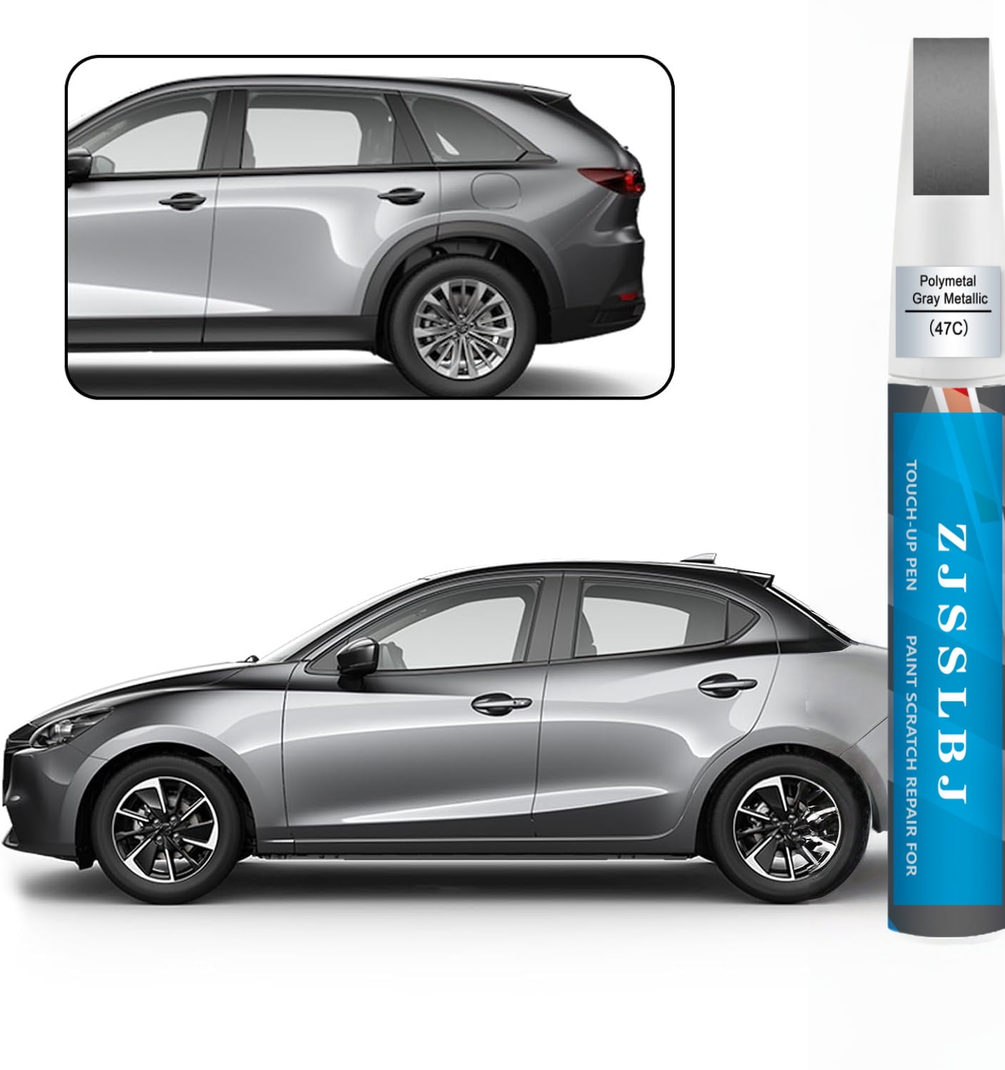 Car Touch Up Paint(Polymetal Gray Metallic(47C)) for Mazda, Car Paint ...