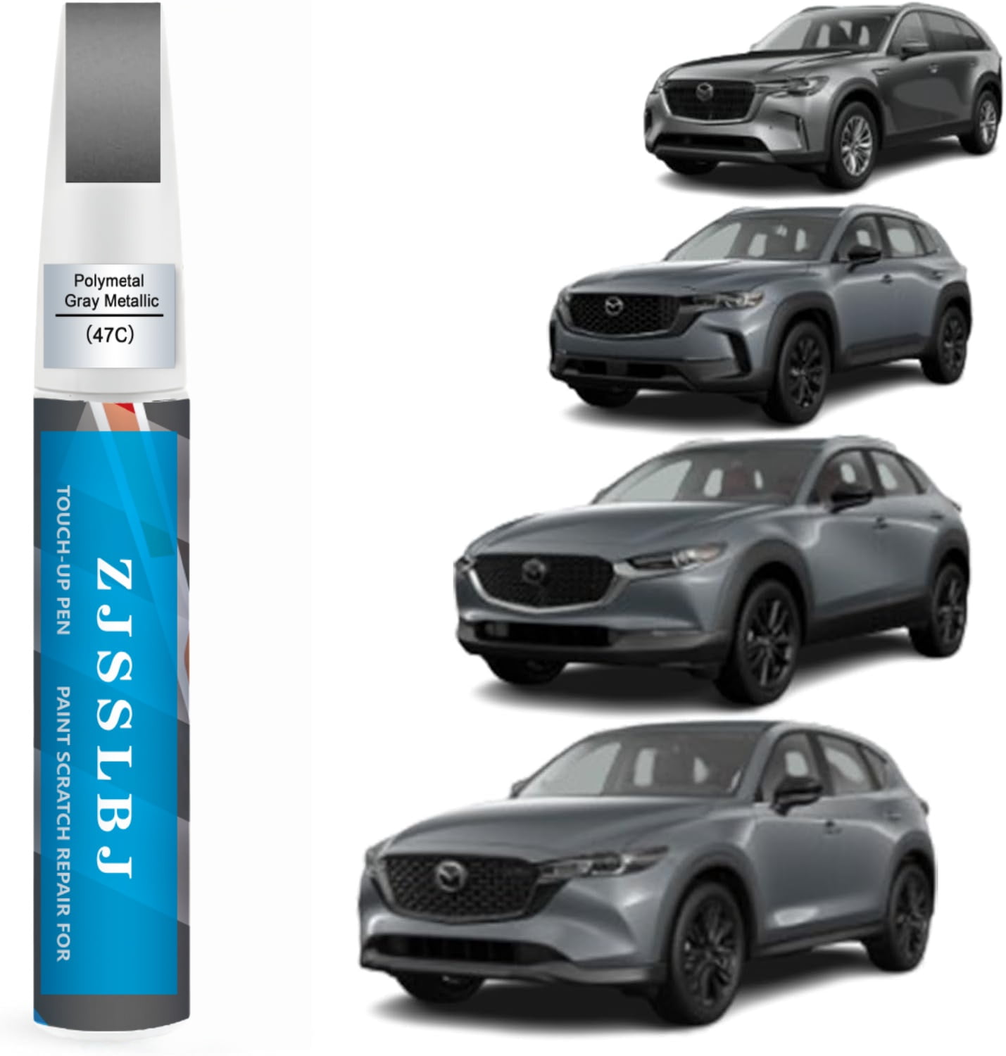 Car Touch Up Paint(Polymetal Gray Metallic(47C)) for Mazda, Car Paint ...