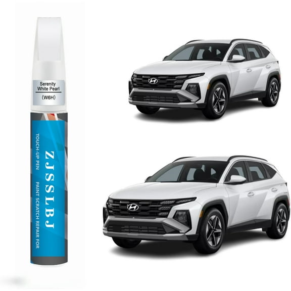 Car Touch Up Paint(Serenity White Pearl(W6H)) for Hyundai, Car Paint Scratch Repair Kit, Quick & Easy Solution to Repair, 2 in 1 Scratch Remover Pen with Color-Matched