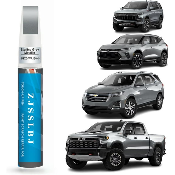 Car Touch Up Paint(Sterling Gray Metallic(GXD/WA130H)) for Chevrolet, Car Paint Scratch Repair Kit, Quick & Easy Solution to Repair, 2 in 1 Scratch Remover Pen with Color-Matched